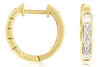 .65CT DIAMOND 14KT YELLOW GOLD 3D EMERALD CUT 5 STONE SEMI BEZEL HUGGIE EARRINGS