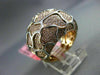 ESTATE MASSIVE 1.41CT DIAMOND 18KT WHITE & ROSE GOLD 3D PEBBLED LOOK PAVE RING