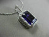 ESTATE LARGE 7.04CT DIAMOND & AMETHYST 14KT WHITE GOLD FILIGREE FLOATING PENDANT