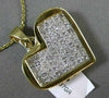 ESTATE EXTRA LARGE 2.60CT DIAMOND 14K YELLOW GOLD 3D HEART LOVE FLOATING PENDANT