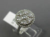 ESTATE LARGE 1.32CT DIAMOND 14K WHITE GOLD 3D HALO FILIGREE CLUSTER PROMISE RING