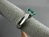 ESTATE 1.48CT DIAMOND & AAA EMERALD 14KT WHITE GOLD 3D 3 STONE ENGAGEMENT RING