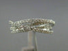 ESTATE WIDE .56CT DIAMOND 18KT WHITE GOLD 3D MULTI ROW CRISS CROSS LOVE RING