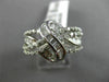 ESTATE 1.26CT DIAMOND 18K WHITE GOLD 3D MULTI ROW CRISS CROSS LOVE INFINITY RING