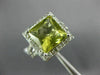 EXTRA LARGE 4.60CT DIAMOND & AAA GREEN AMETHYST 14KT WHITE GOLD 3D PRINCESS RING