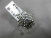 ESTATE LARGE 1.0CT ROUND DIAMOND 14KT WHITE GOLD FLOWER CLUSTER RING VVS #16302
