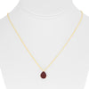 2.68CT DIAMOND & AAA RUBY 18KT YELLOW GOLD 3D PEAR SHAPE SOLITAIRE LOVE NECKLACE