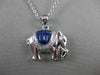 ESTATE LARGE .70CT DIAMOND RUBY SAPPHIRE 18KT WHITE GOLD ELEPHANT PENDANT #21446
