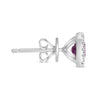 1.37CT DIAMOND & AAA PURPLE SAPPHIRE 14KT WHITE GOLD EMERALD CUT STUD EARRINGS