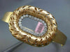 ESTATE LARGE .60CT DIAMOND 14KT ROSE GOLD 3D OVAL FILIGREE LEAF BANGLE BRACELET