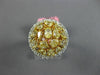 GIA LARGE 2.87CT WHITE & FANCY YELLOW DIAMOND 18KT TWO TONE GOLD 3D CLUSTER RING