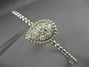 ESTATE WIDE .86CT DIAMOND 14KT WHITE GOLD 3D CLUSTER PEAR SHAPE BEADED BANGLE