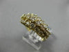 ESTATE WIDE 1.80CT DIAMOND 14KT YELLOW GOLD 3D 3 ROW PYRAMID ANNIVERSARY RING