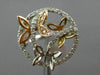 ESTATE .93CT DIAMOND 14KT WHITE YELLOW & ROSE GOLD 3D CIRCLE BUTTERFLY FUN RING