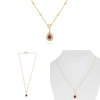 1.18CT DIAMOND & AAA RUBY 14KT YELLOW GOLD PEAR SHAPE BY THE YARD LOVE NECKLACE
