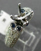 ESTATE .88CT DIAMOND & SAPPHIRE 14KT WHITE GOLD PAVE SEMI MOUNT ENGAGEMENT RING
