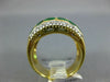 LARGE 9.66CT DIAMOND & AAA EMERALD 18KT 2 TONE GOLD ROUND & OVAL MULTI ROW RING