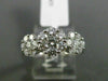 ESTATE WIDE 1.19CT DIAMOND 18KT WHITE GOLD 3D 3 FLOWER PAST PRESENT FURURE RING