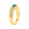 .55CT DIAMOND & AAA EMERALD 14KT YELLOW GOLD PEAR SHAPE & ROUND ETOILE FUN RING
