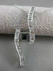 ESTATE .55CT DIAMOND & SAPPHIRE 14K WHITE GOLD LONG SWIRL PENDANT #34X12