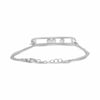 ESTATE .42CT DIAMOND 14K WHITE GOLD 3 STONE PAST PRESENT FUTURE SLIDING BRACELET
