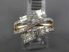 ESTATE .69CT DIAMOND 14KT WHITE & ROSE GOLD 3D MULTI ROW CRISS CROSS FUN RING