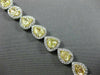 ESTATE 12.37CT WHITE & FANCY YELLOW DIAMOND 18K 2 TONE GOLD LOVE TENNIS BRACELET