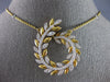 EXTRA LARGE 2.25CT DIAMOND 14KT YELLOW GOLD MULTI LEAF CRISS CROSS LOVE NECKLACE