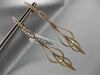 ESTATE LARGE & LONG .69CT DIAMOND 18KT ROSE GOLD 3D MULTI LEAF HANGING EARRINGS