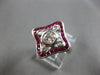LARGE 1.17CT DIAMOND & AAA RUBY 18KT WHITE GOLD ENGAGEMENT RING 28179