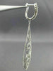 LONG 1.47CT DIAMOND 18KT WHITE GOLD FILIGREE FLOWER LEVER BACK HANGING EARRINGS