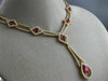 ESTATE LARGE 12.80CT DIAMOND & AAA RHODOLITE 18K ROSE GOLD 3D TEAR DROP NECKLACE