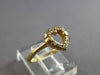 ESTATE .10CT DIAMOND 14KT YELLOW GOLD 3D CLASSIC OPEN HEART LOVE FUN RING #27893