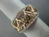 ESTATE WIDE .22CT DIAMOND & TRILLION PINK ICE 14KT WHITE & ROSE GOLD 3D FUN RING