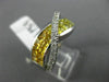 WIDE 3.02CT DIAMOND & AAA YELLOW SAPPHIRE 14K WHITE GOLD CRISS CROSS X LOVE RING