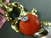 ESTATE LARGE .06CT DIAMOND CORAL PEARL 14K 2 TONE GOLD NUGGET FLOATING PENDANT