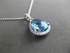 ESTATE 2.47CTW DIAMOND & AAA EXTRA FACET BLUE TOPAZ 14KT WHITE GOLD DROP PENDANT
