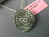 ESTATE .83CT DIAMONDS 18KT WHITE GOLD CIRCULAR MULTI ROW SWIRL SOLITAIRE PENDANT