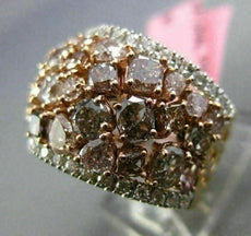 ESTATE EXTRA LARGE 5.04CT DIAMOND 18K WHITE & ROSE GOLD WEDDING ANNIVERSARY RING