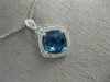 ESTATE 1.92CT DIAMOND & AAA BLUE TOPAZ 14K WHITE GOLD 3D FILIGREE ETOILE PENDANT