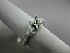 .6CT DIAMOND 14K WHITE GOLD 3 STONE FILIGREE MILGRAIN SEMI MOUNT ENGAGEMENT RING