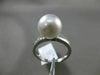 ESTATE .14CT DIAMOND 14KT WHITE GOLD AAA SOUTH SEA PEARL 3D PAVE SOLITAIRE RING