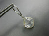 ESTATE AAA CRYSTAL 14KT WHITE GOLD 3D CUSHION CLASSIC BEZEL HANGING EARRINGS
