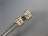 ESTATE .28CT DIAMOND 18K ROSE GOLD ROUND & BAGUETTE CLUSTER SQUARE STUD EARRINGS