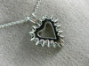 ESTATE .56CT DIAMOND 14KT WHITE GOLD 3D CLASSIC OPEN HEART LOVE PENDANT #10807