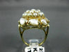 ANTIQUE LARGE AAA SOUTH SEA PEARL 14KT YELLOW GOLD 3D FLOWER CLUSTER RING #22299