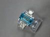 LARGE 4.07CT DIAMOND & AAA AQUAMARINE 14KT WHITE GOLD 3D ENGAGEMENT RING #57860
