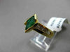 ESTATE 1.10CTW DIAMOND & AAA MARQUISE EMERALD 14KT YELLOW GOLD ENGAGEMENT RING