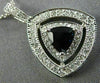 ESTATE LARGE 1.15CT DIAMOND & AAA SAPPHIRE 14K WHITE GOLD 3D DOUBLE HALO PENDANT