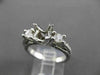 ESTATE .90CT DIAMOND 14K WHITE GOLD 3 STONE SEMI MOUNT 3D ENGAGEMENT RING #17613